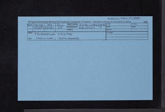 Threave House, NX76SE 39, Ordnance Survey index card, Recto