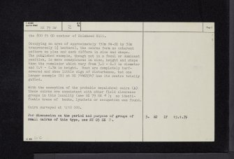 Holmhead Hill, NX79SW 2, Ordnance Survey index card, page number 2, Recto