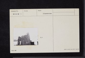 Corra Castle, NX86NE 4, Ordnance Survey index card, Recto