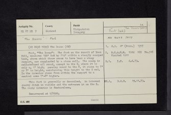 The Doons, NX87NE 7, Ordnance Survey index card, Recto