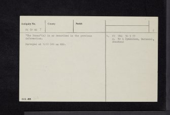 The Doons, NX87NE 7, Ordnance Survey index card, page number 2, Verso