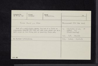 Arnmannoch, NX87NE 10, Ordnance Survey index card, Recto