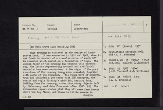 Lochrutton Loch, NX87SE 3, Ordnance Survey index card, page number 1, Recto