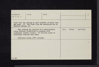 Lochrutton Loch, NX87SE 3, Ordnance Survey index card, page number 2, Verso