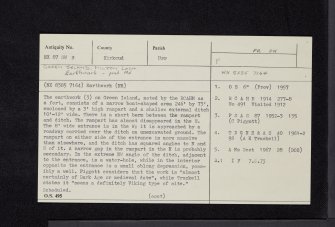 Green Island, Milton Loch, NX87SW 3, Ordnance Survey index card, Recto