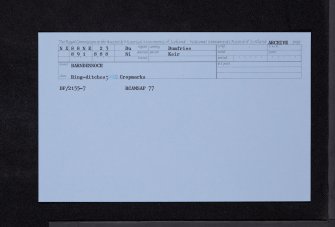 Barndennoch, NX88NE 23, Ordnance Survey index card, Recto