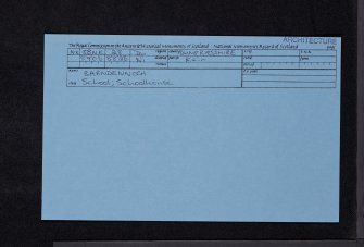 Barndennoch, School And Schoolhouse, NX88NE 28, Ordnance Survey index card, Recto
