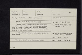 Sundaywell, NX88SW 5, Ordnance Survey index card, Recto