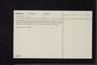 Tibbers Castle, NX89NE 2, Ordnance Survey index card, page number 3, Recto