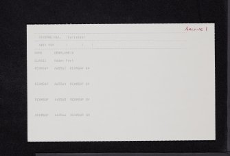 Drumlanrig Roman Fort, NX89NE 61, Ordnance Survey index card, page number 1, Recto
