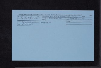 Dalgarnock Church, NX89SE 5, Ordnance Survey index card, Recto