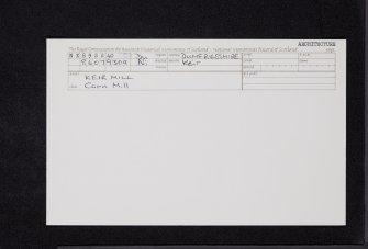 Keir Mill, NX89SE 40, Ordnance Survey index card, Recto