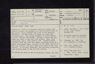 Kirkconnel House, NX96NE 2, Ordnance Survey index card, page number 1, Recto