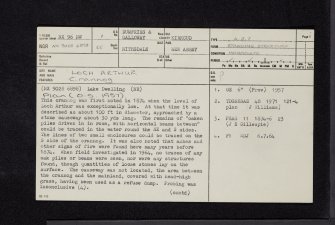 Loch Arthur, NX96NW 1, Ordnance Survey index card, page number 1, Recto