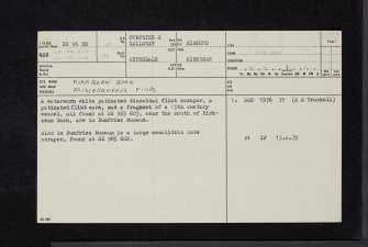 Kirkbean Burn, NX96SE 12, Ordnance Survey index card, page number 1, Recto