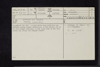 Dumfries Old Bridge, NX97NE 33, Ordnance Survey index card, page number 1, Recto