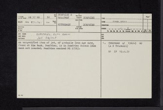 Dumfries, Elm Bank, NX97NE 82, Ordnance Survey index card, page number 1, Recto