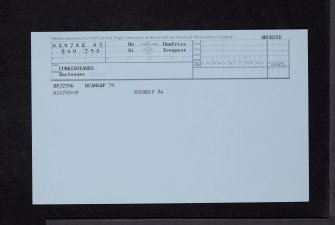 Curriestanes, NX97NE 85, Ordnance Survey index card, Recto