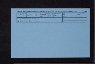 Lochrutton, Parish Church And Burial-Ground, NX97SW 7, Ordnance Survey index card, Recto