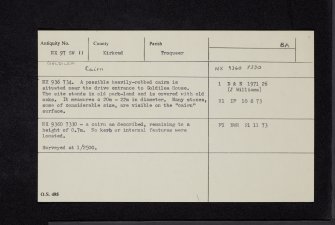 Goldielea, NX97SW 11, Ordnance Survey index card, Recto