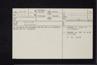 Carruchan, NX97SW 14, Ordnance Survey index card, page number 1, Recto