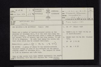 Watchman Hill, NX98NE 7, Ordnance Survey index card, page number 1, Recto