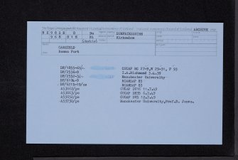 Carzield, NX98SE 8, Ordnance Survey index card, Recto