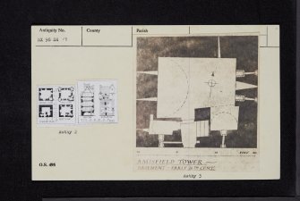 Amisfield Tower, NX98SE 13, Ordnance Survey index card, Recto