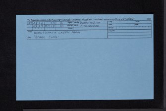 Burntscarth Green Farm, NX98SE 23, Ordnance Survey index card, Recto