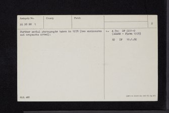 Lag's Tomb, NX98SW 9, Ordnance Survey index card, page number 2, Verso