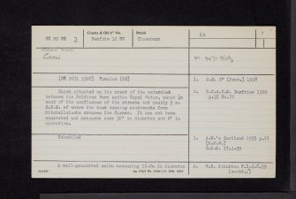 Threip Moor, NX99NE 2, Ordnance Survey index card, page number 1, Recto