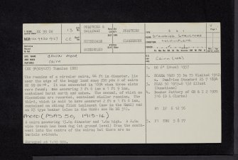 Gawin Moor, NX99SW 13, Ordnance Survey index card, page number 1, Recto