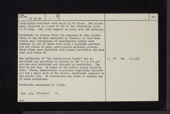 Old Caerlaverock Castle, NY06NW 7, Ordnance Survey index card, page number 2, Verso