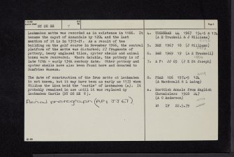 Lochmaben, Old Castle, NY08SE 7, Ordnance Survey index card, page number 2, Recto