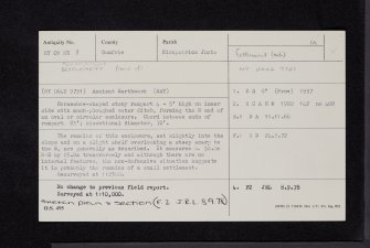 Park Hill, Hillhead, NY09NE 3, Ordnance Survey index card, Recto