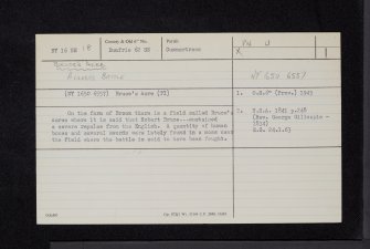 Bruce's Acre, NY16NE 18, Ordnance Survey index card, Recto
