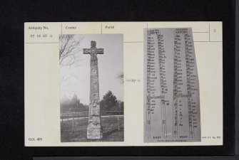 Ruthwell Cross, NY16NW 4, Ordnance Survey index card, page number 2, Verso