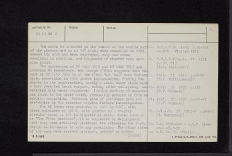 Burnswark, NY17NE 2, Ordnance Survey index card, page number 2, Verso