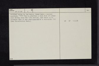 Castlemilk, NY17NW 8, Ordnance Survey index card, page number 2, Verso