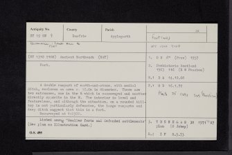 Broomhillbank Hill, NY19SW 9, Ordnance Survey index card, Recto