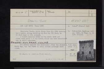 Stapleton Tower, NY26NW 5, Ordnance Survey index card, page number 1, Recto
