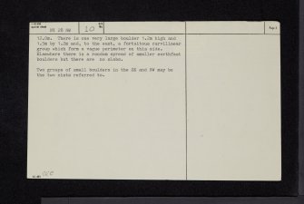 Booth's Burn, Kirkslight Rig, NY28NW 10, Ordnance Survey index card, page number 2, Verso