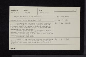 Calf Knowe, NY29NE 3, Ordnance Survey index card, Recto