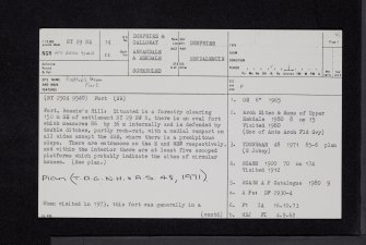 Bessie's Hill, NY29NE 14, Ordnance Survey index card, page number 1, Recto