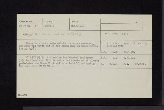 Raeburnfoot, NY29NE 17, Ordnance Survey index card, Recto