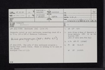 Newhouse, NY36NW 21, Ordnance Survey index card, page number 1, Recto