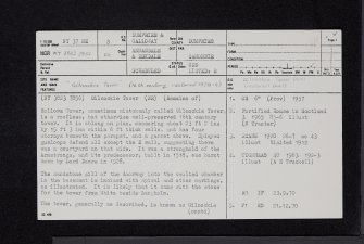 Gilnockie Tower, NY37NE 3, Ordnance Survey index card, page number 1, Recto