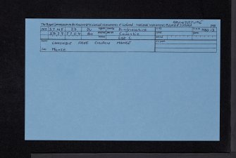 Canonbie, Free Church Manse, NY37NE 23, Ordnance Survey index card, Recto