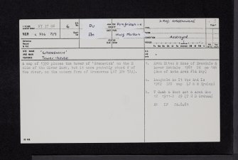 'Grenewich', NY37SW 6, Ordnance Survey index card, page number 1, Recto