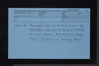 Bombie, NY38NW 18, Ordnance Survey index card, Recto